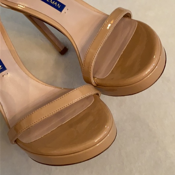 Stuart Weitzman | Patent Leather Ankle Strap Platform Heel Sandal ZW62912 (4.5) - Picture 3 of 16